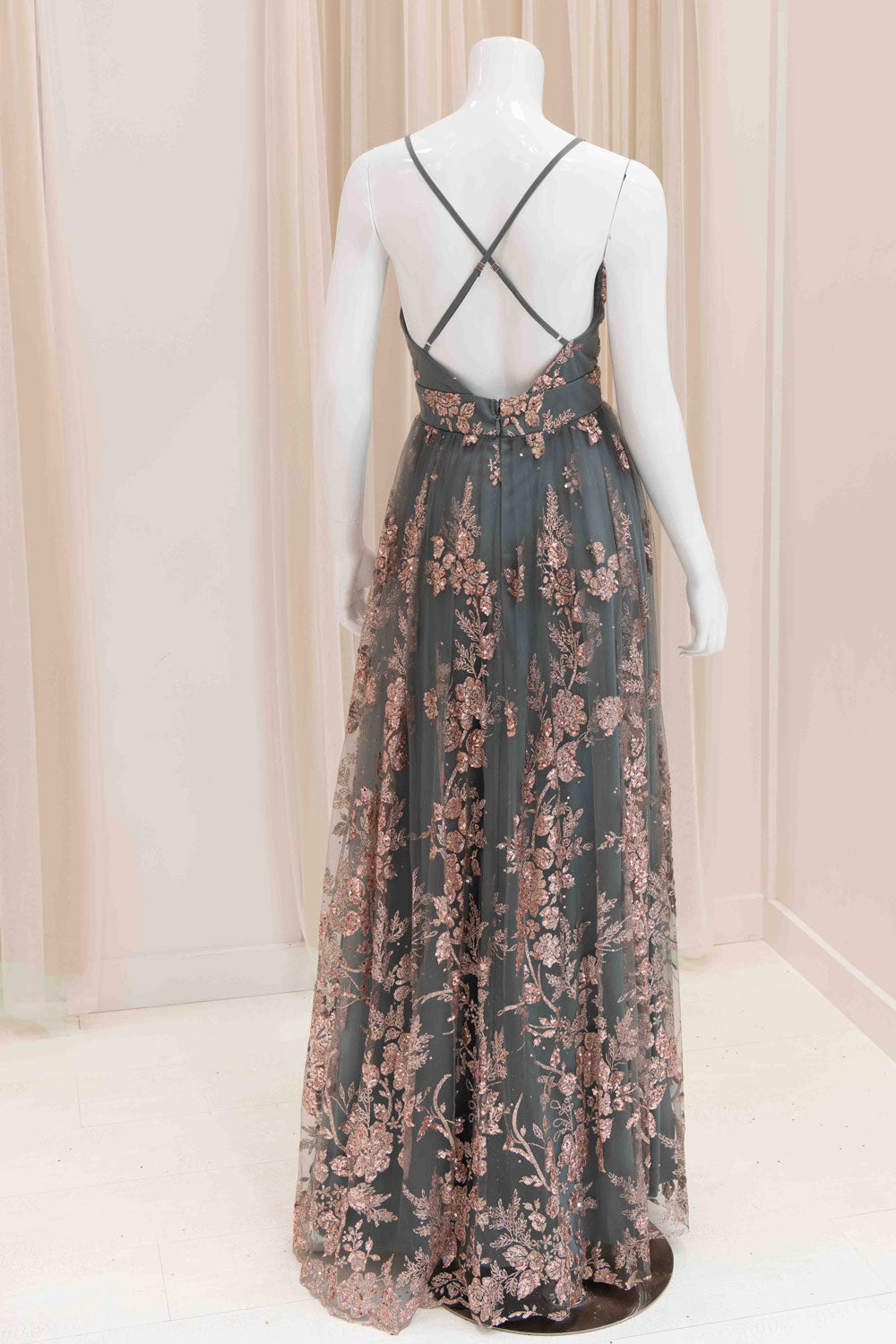 Ina Glitter Maxi Dress in Olive Green