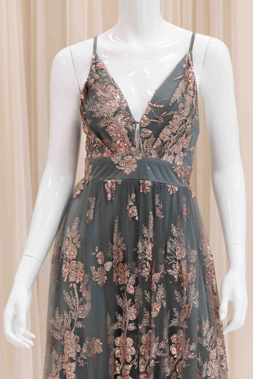 Ina Glitter Maxi Dress in Olive Green