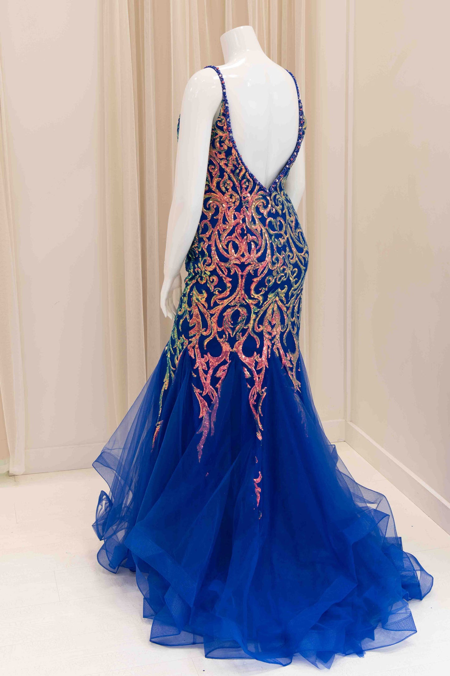 Jenelle Mermaid Evening Dress in Royal Blue