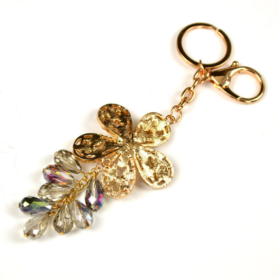 Crystal Flower Bag Charm