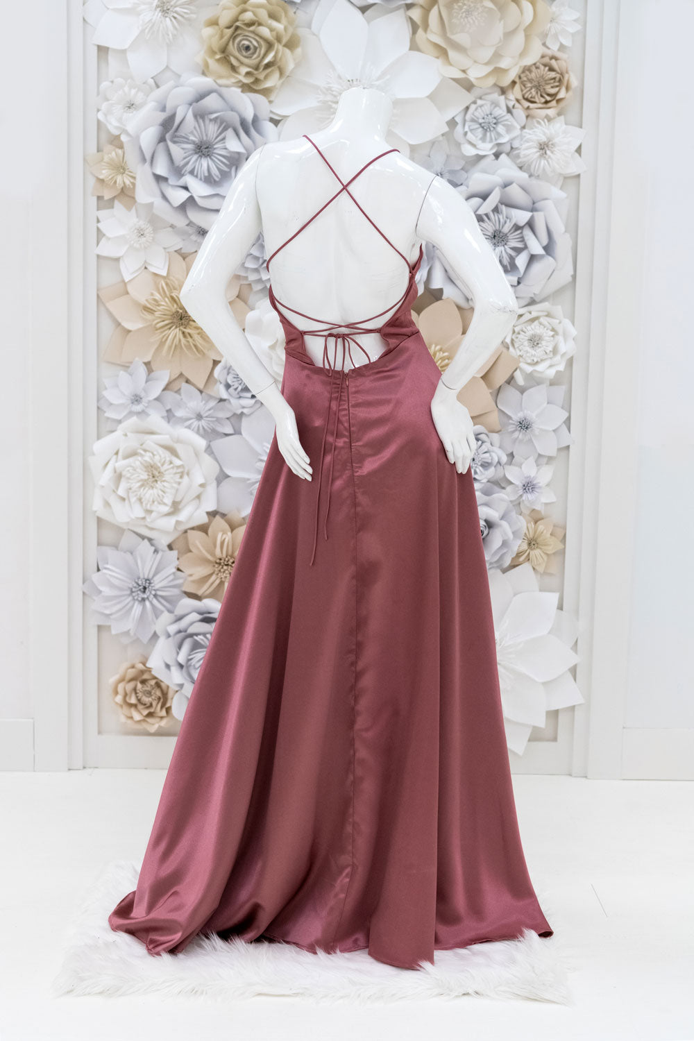Casidee Satin Evening Gown in Mauve