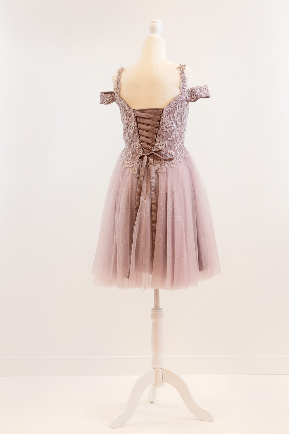 Quinn Fit and Flare Dress in Dusty Lavender
