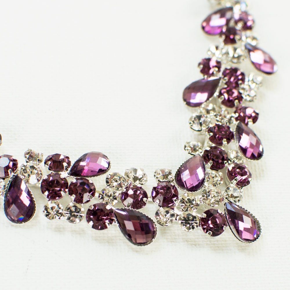 Lilac Rhinestone Necklace Set