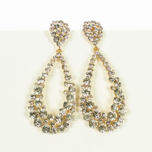 Large Gold Crystal Earrings
