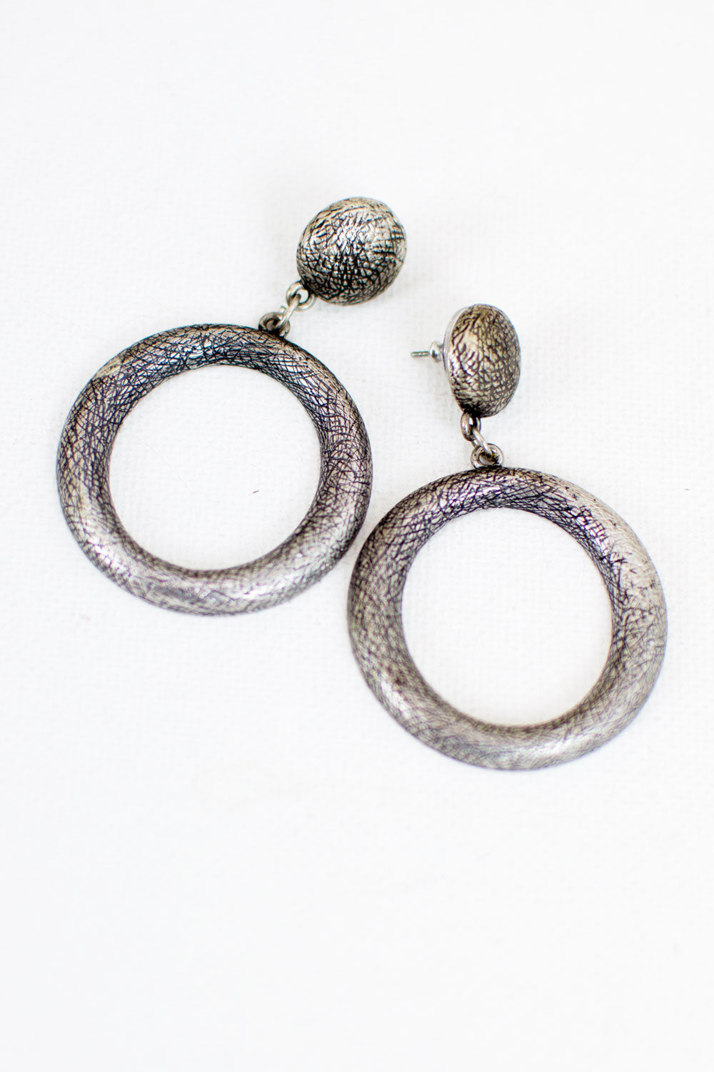 Medium Silver Circle Earrings