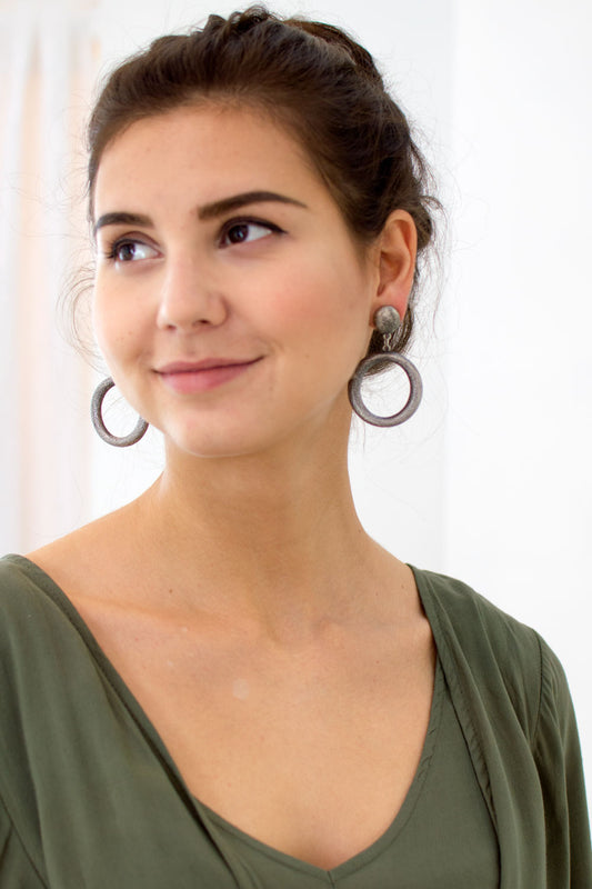 Etched Circle Earrings