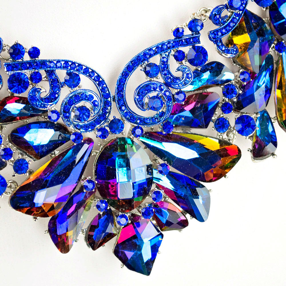 Ice Flower Rhinestone Necklace Set