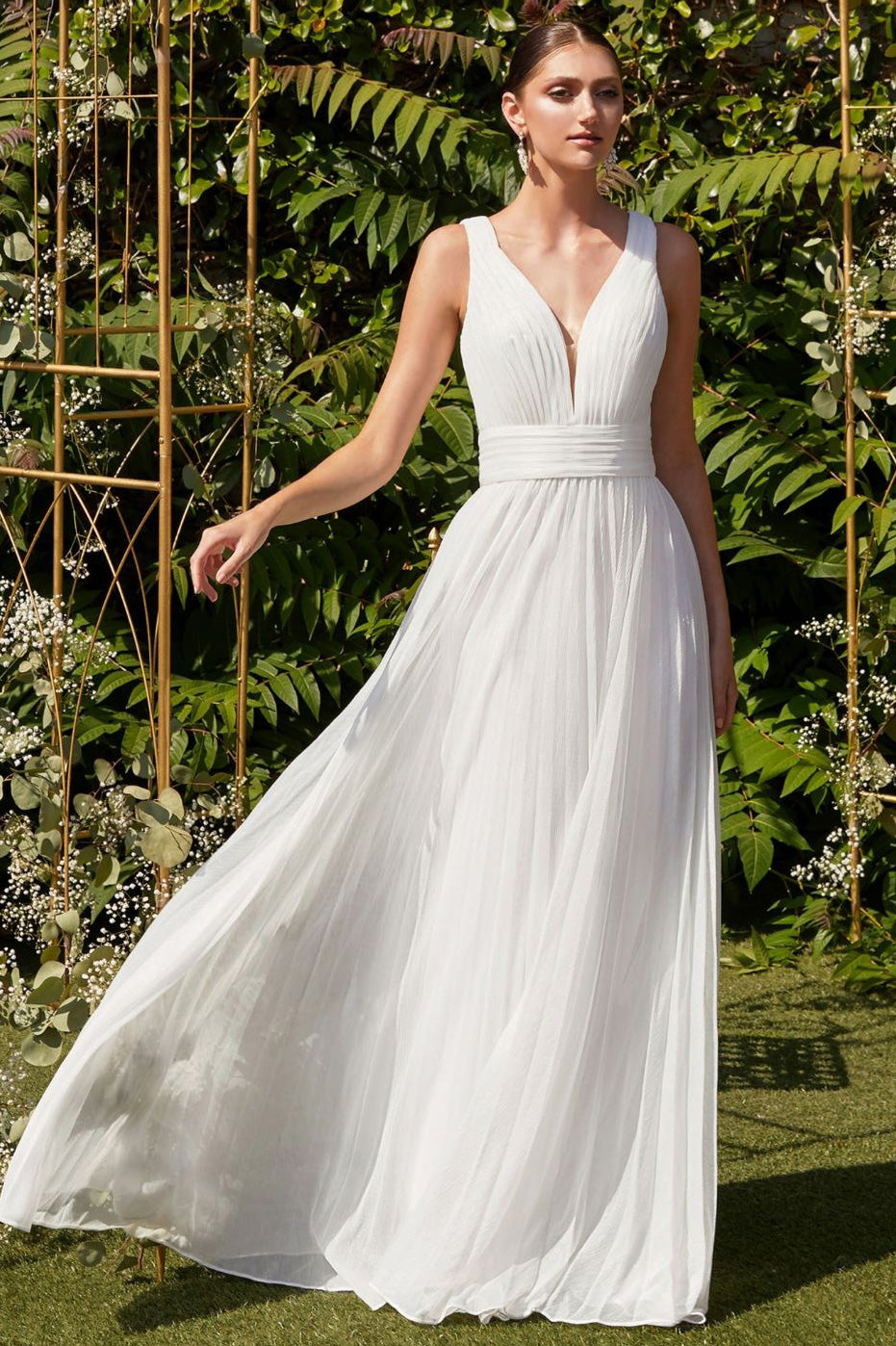 Cassandra Fit and Flare Bridal Gown in White