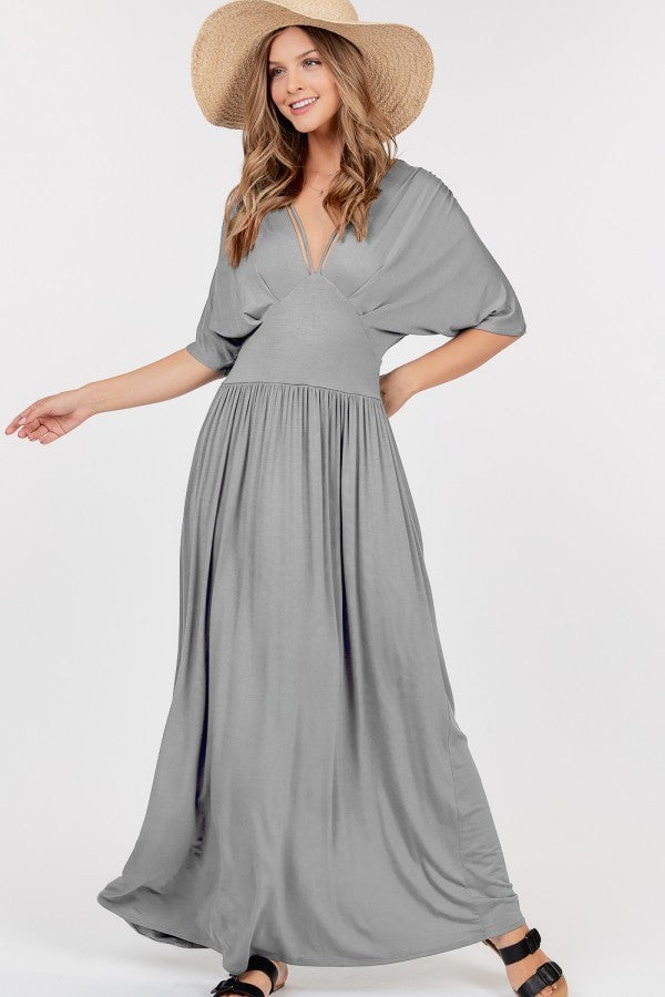 Grey-Dolman-Sleeve-Casual-Jersey-Maxi-Dress